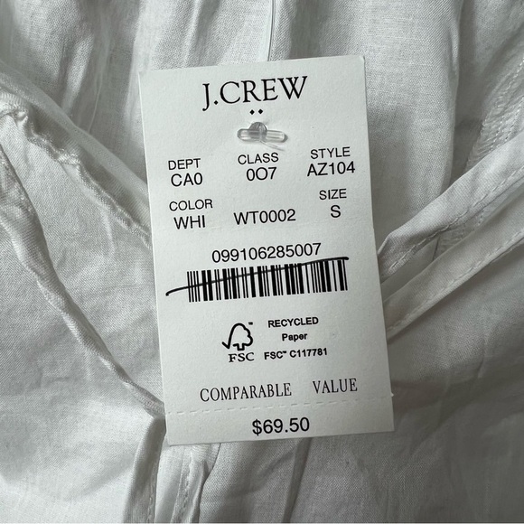 Nwt J. Crew Raglan Cotton Popover Embroidered Top - Picture 10 of 11